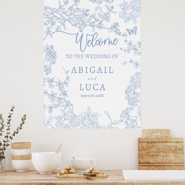 Poster Símbolo de Boas-vindas do Casamento de Toile Chino (Cozinha)