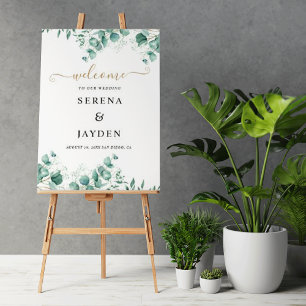 Poster Símbolo de boas-vindas do Casamento Eucalyptus Gre