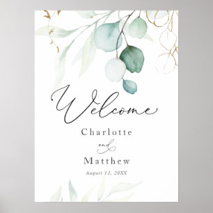 Poster Símbolo de Boas-vindas do Casamento Eucalyptus Wa