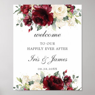 Poster Símbolo de Boas-Vindas do Casamento Floral Russo