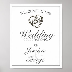 Poster Símbolo de boas-vindas do Casamento Negro Branco M