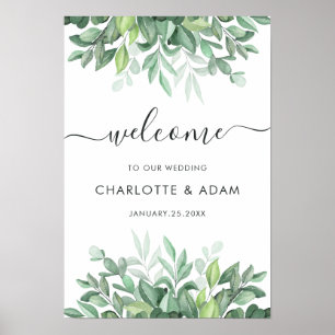 Poster Símbolo de Boas-vindas do Casamento Verde Personal