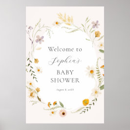 Poster Símbolo de boas-vindas do Chá de fraldas Boho Fiel