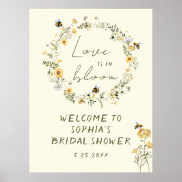 Poster Símbolo de Boas-vindas do Chá de panela de Flor Se