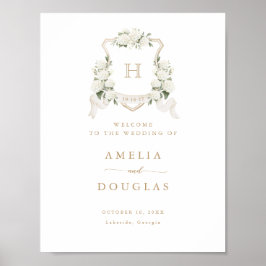 Poster Símbolo de boas-vindas do Floral White Hydrangea C