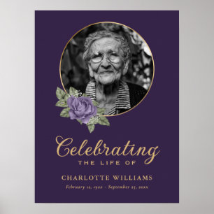 Poster Símbolo de boas-vindas do Funeral Floral Dourado R