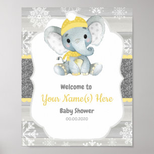 Poster Símbolo de boas-vindas do inverno de elefante amar