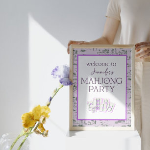 Poster Símbolo de boas-vindas do partido Mahjong