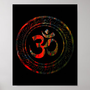 Poster Símbolo de Budismo Om Ohm Aum Yoga Sânscrito