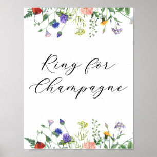 Poster Símbolo de Campos de Flor Selvagem para Champanhe
