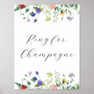 Poster Símbolo de Campos de Flor Selvagem para Champanhe