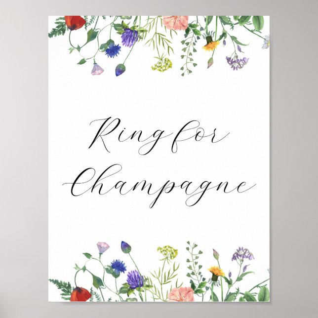 Poster Símbolo de Campos de Flor Selvagem para Champanhe (Frente)