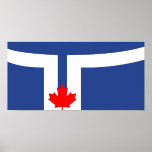Póster Símbolo de Canadá da bandeira da cidade de Toron