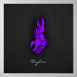 Poster Símbolo de Cancer Zodiac Violet Purple