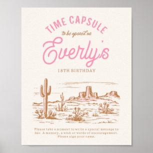 Poster Símbolo de cápsula do tempo da garota digital