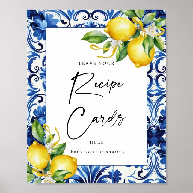 Poster Símbolo de Cartão de Receita de Chá LemonaBridal d (Frente)