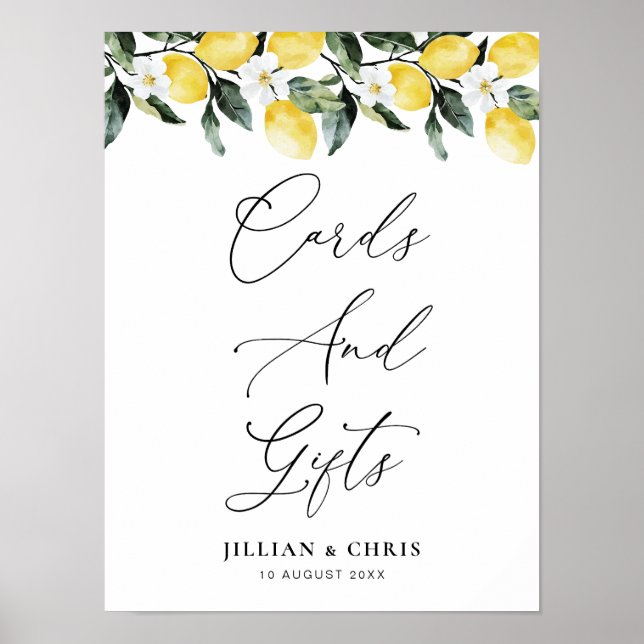 Poster Símbolo de Cartões e Presentes Florais de Limão Mo (Frente)