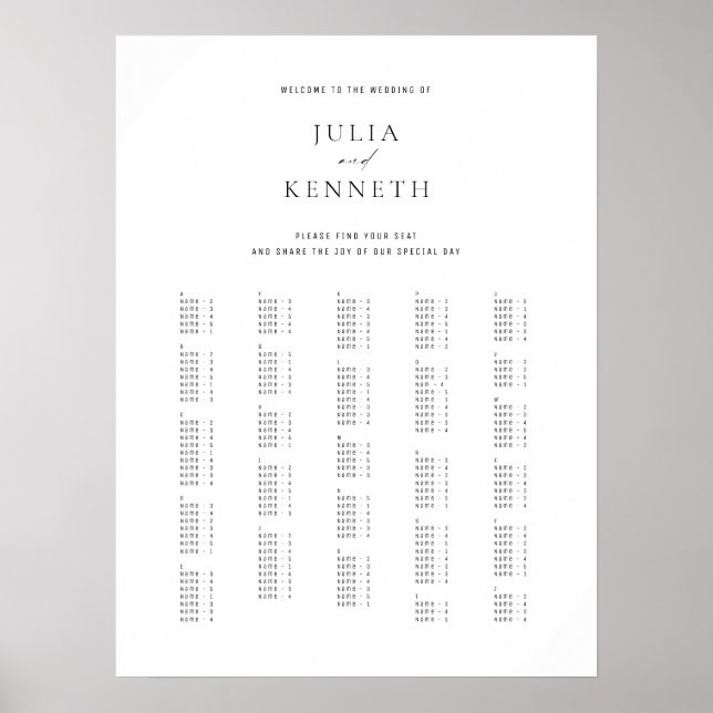 Poster Símbolo de Casamento Alfabético Elegante Clássico (Frente)