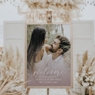 Poster Símbolo de Casamento Cor-de-Rosa com Blush de Scri