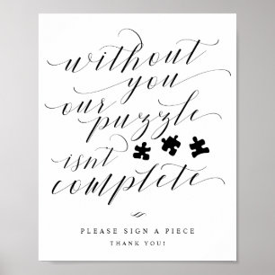 Poster Símbolo De Casamento Da Caligrafia Elegante Do Liv