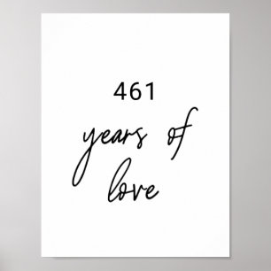 Poster Símbolo de Casamento de Anos de Caligrafia