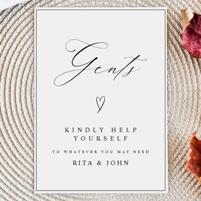 Poster Símbolo de Casamento de Banheiros Moderno para Gen (Criador carregado)