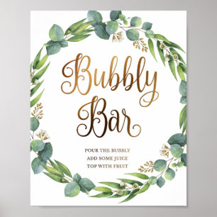 Poster Símbolo de casamento de Eucalyptus para bar espuma
