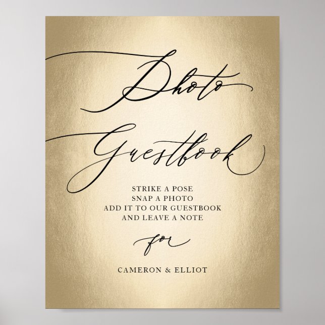 Poster Símbolo de Casamento de Guestbook Fotográfico de S (Frente)