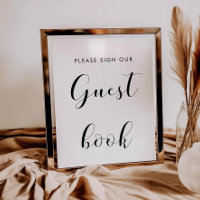 Símbolo de casamento de Guestbook preto e branco l