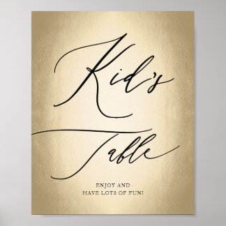 Poster Símbolo de Casamento de Mesa do Dourado Criança