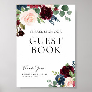 Poster Símbolo de Casamento do Livro Convidado Boho Flora