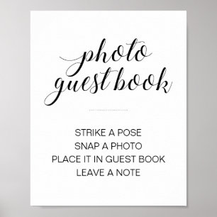 Poster Símbolo de Casamento do Livro de Convidado de Foto