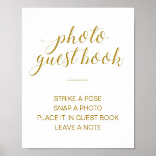 Poster Símbolo de Casamento do Livro de Convidado Elegant