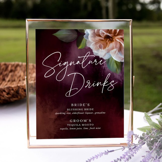 Poster Símbolo de Casamento do Menu Drink da Assinatura d (Criador carregado)