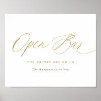 Símbolo de Casamento Dourado do Bar Aberto Caligra