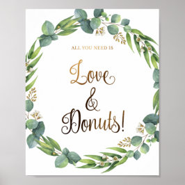 Poster Símbolo de casamento Eucalyptus para rosquinhas