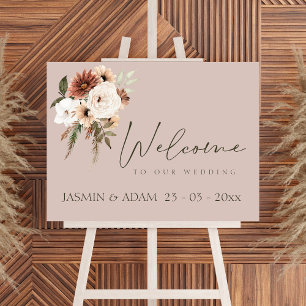 Poster Símbolo de Casamento Floral Moderno, Dourado e Ver