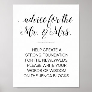 Poster Símbolo de Casamento Jenga Elegante