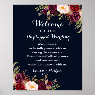 Póster Símbolo de Casamento Não Conectado Floral do Marin