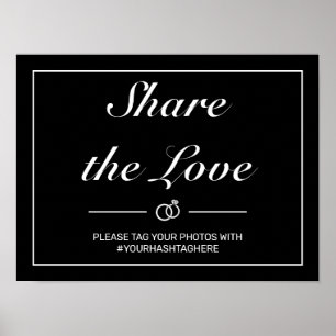 Poster Símbolo de Casamento Negro Branco Minimalista Mode