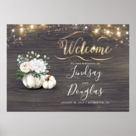 Poster Símbolo de Casamento outono Russo da Pumpkin Branc