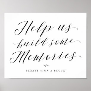 Poster Símbolo de casamento para caligrafia Jenga