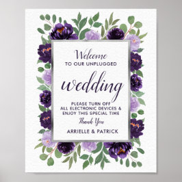 Poster Símbolo de Casamento Sem Ligas Verde Floral Verde