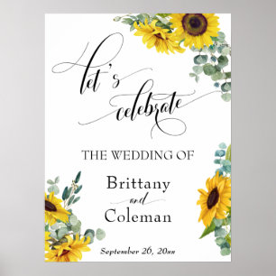 Poster Símbolo de Celebração de Vamos Floral Elaborado