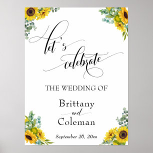 Poster Símbolo de Celebração de Vamos Floral Elaborado