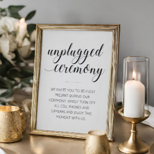 Póster Símbolo de cerimônia de casamento desplugado leg
