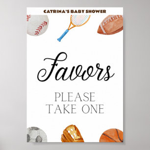 Poster Símbolo de Chá de fraldas Allstar Sports 5x7