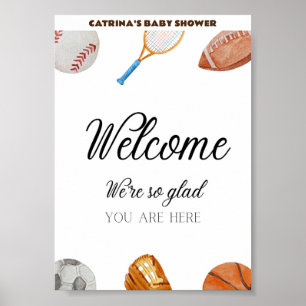 Poster Símbolo de Chá de fraldas Allstar Sports 5x7