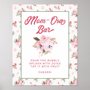 Poster Símbolo de Chá de fraldas de Bar do Quic Pink-M