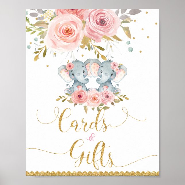 Poster Símbolo de Chá de fraldas e presentes para garotas (Frente)